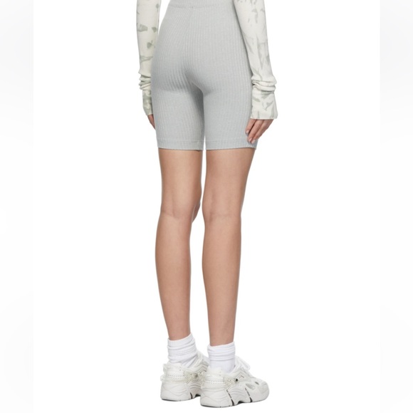 Grey Melange Rib Biker Shorts - Helmut Lang - Picture 2 of 4